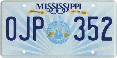 MS license plate OJP352