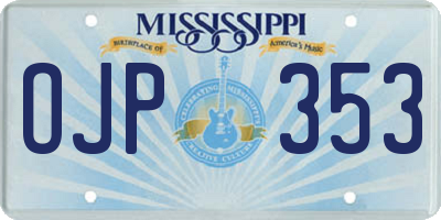 MS license plate OJP353