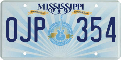 MS license plate OJP354