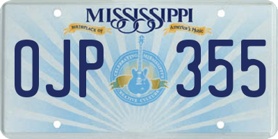 MS license plate OJP355