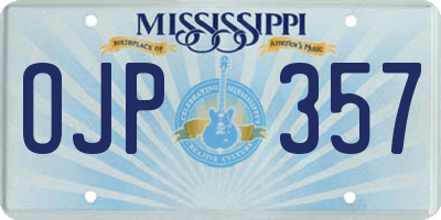 MS license plate OJP357
