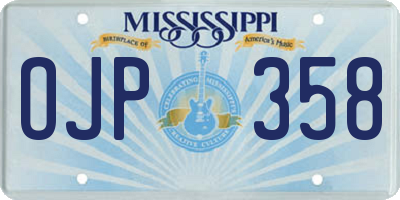 MS license plate OJP358