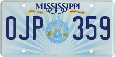 MS license plate OJP359