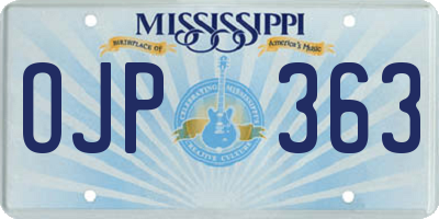 MS license plate OJP363