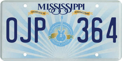 MS license plate OJP364