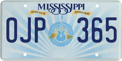 MS license plate OJP365