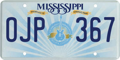 MS license plate OJP367