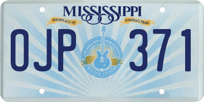 MS license plate OJP371