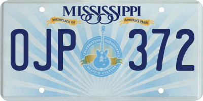 MS license plate OJP372