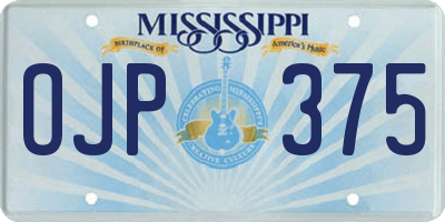 MS license plate OJP375
