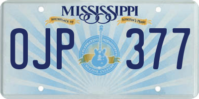 MS license plate OJP377