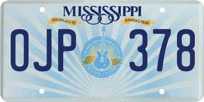 MS license plate OJP378