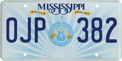 MS license plate OJP382
