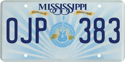 MS license plate OJP383