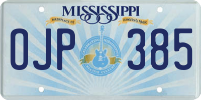 MS license plate OJP385