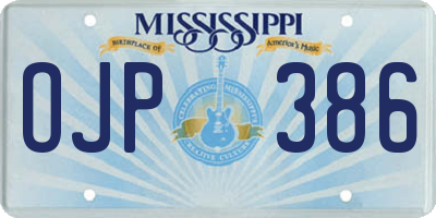 MS license plate OJP386