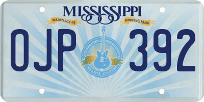 MS license plate OJP392