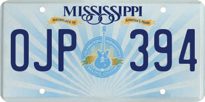 MS license plate OJP394