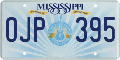 MS license plate OJP395