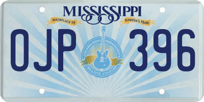 MS license plate OJP396