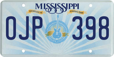 MS license plate OJP398