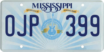 MS license plate OJP399
