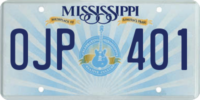 MS license plate OJP401