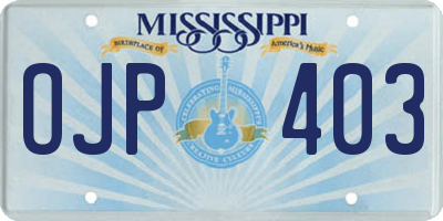 MS license plate OJP403