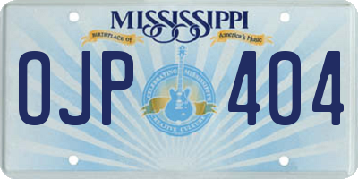MS license plate OJP404