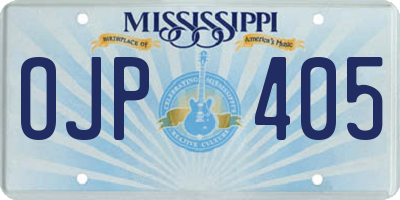 MS license plate OJP405