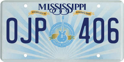 MS license plate OJP406