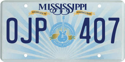 MS license plate OJP407