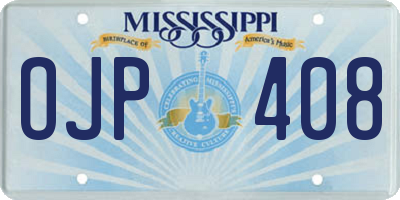 MS license plate OJP408