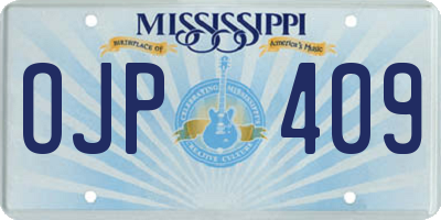 MS license plate OJP409