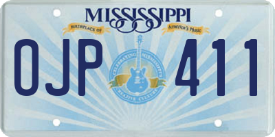 MS license plate OJP411