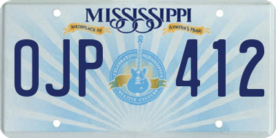 MS license plate OJP412