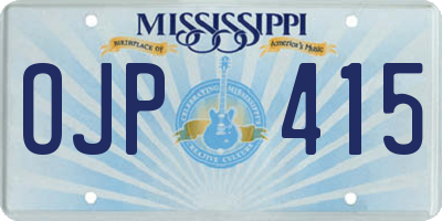 MS license plate OJP415