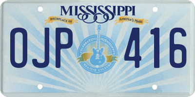 MS license plate OJP416