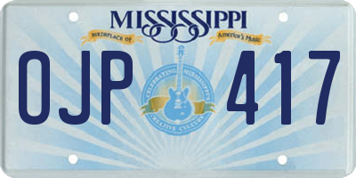 MS license plate OJP417