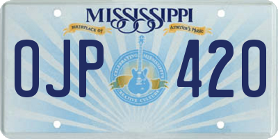 MS license plate OJP420