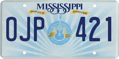 MS license plate OJP421