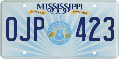 MS license plate OJP423