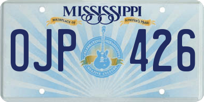 MS license plate OJP426