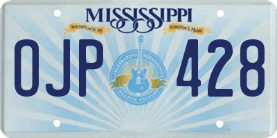 MS license plate OJP428