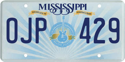 MS license plate OJP429