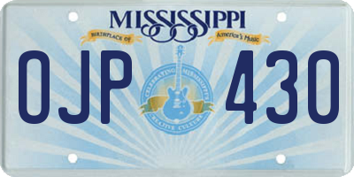 MS license plate OJP430