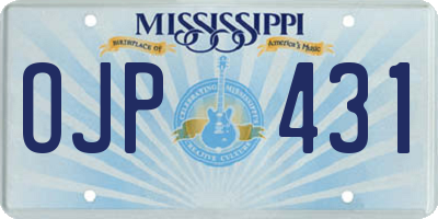 MS license plate OJP431