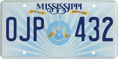 MS license plate OJP432