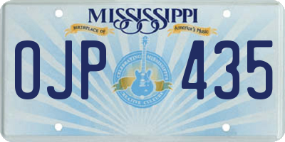 MS license plate OJP435