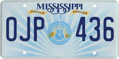 MS license plate OJP436